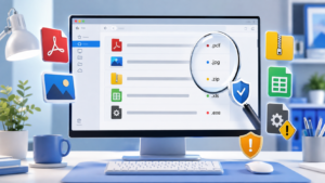 PDF JPG ZIP 파일 확장자를 윈도우와 맥에서 확인하고 표시하는 모습