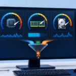 Windows 작업 관리자에서 CPU와 메모리 및 디스크 사용률을 비교하는 성능 화면